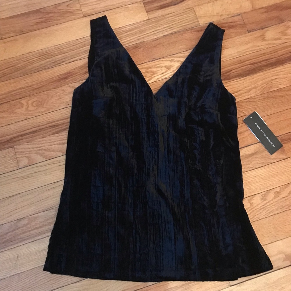 NWT French Connection XS crushed velvet top
